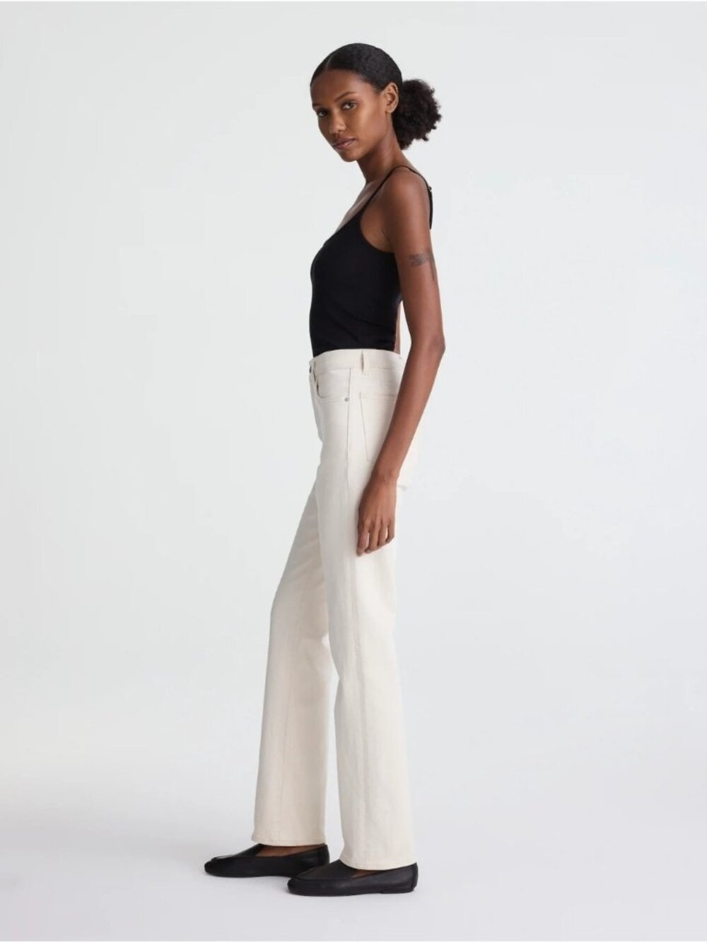 NWT Madewell 28x33 Tall The Longline Straight Jeans Vintage Canvas Off White - Picture 3 of 12